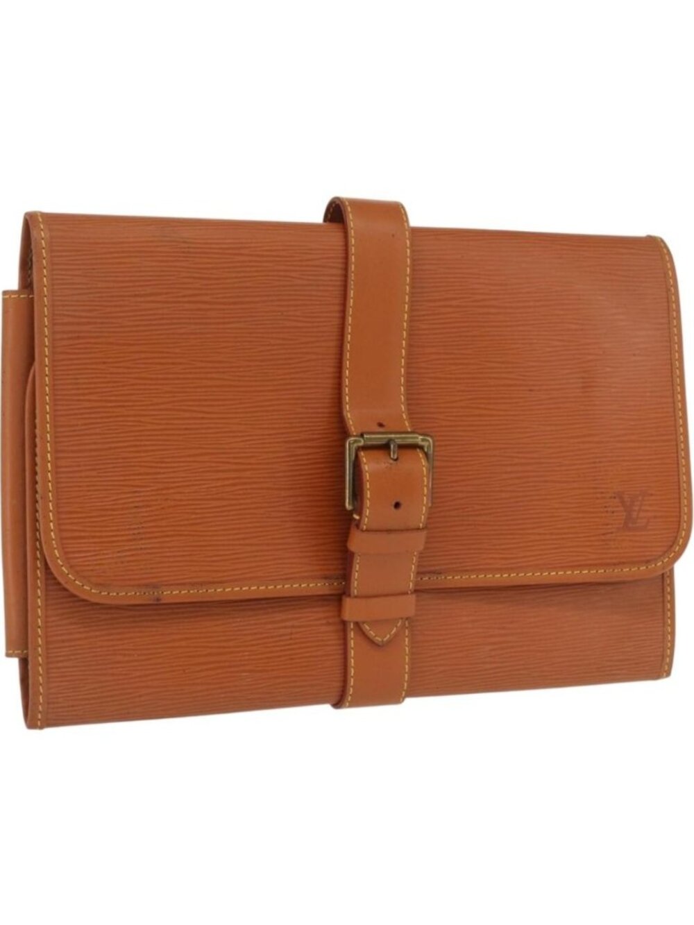 LOUIS VUITTON Epi Trousse Priant Clutch Bag Zipangu Gold